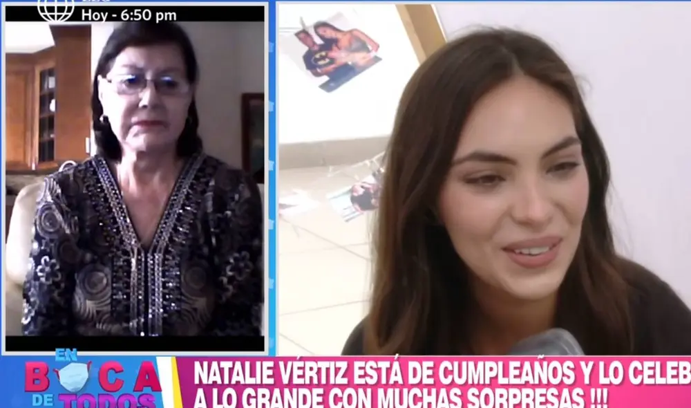 Natalie Vértiz se reencuentra con su abuelita. | Foto: Captura América TV