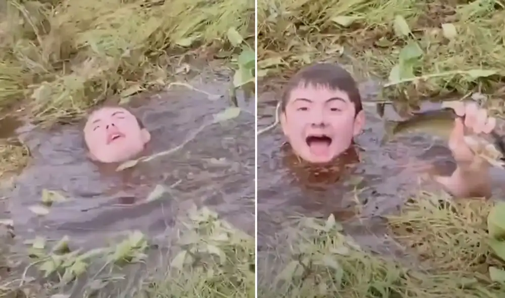 El joven dejó boquiabierto a su amigo, quien estaba grabando todo el momento. Foto: YouTube