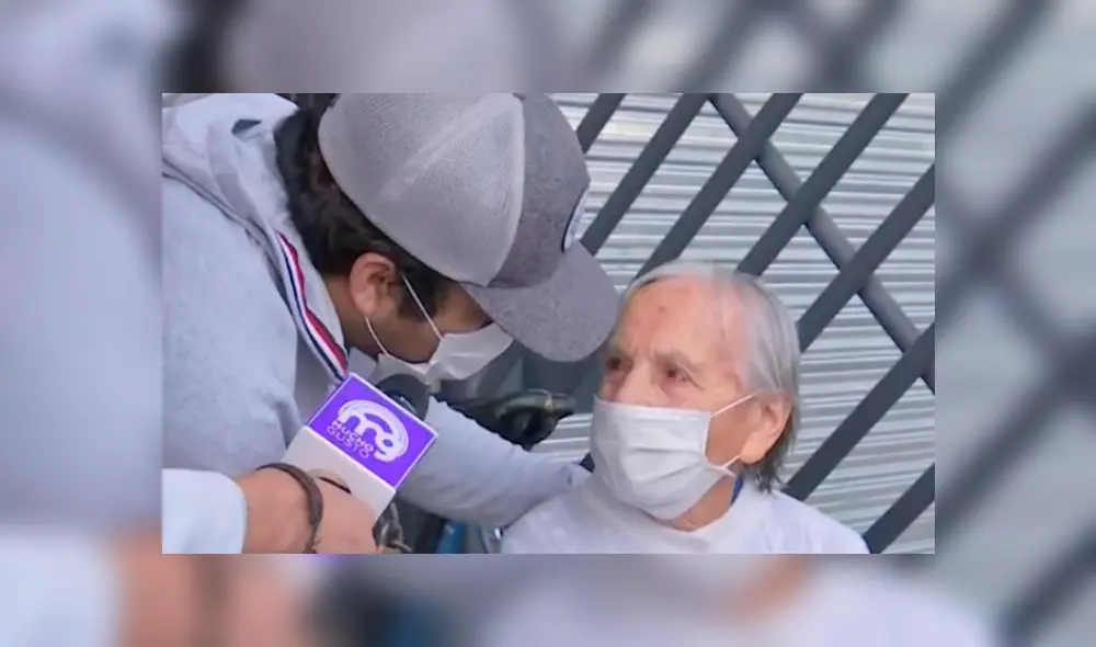 Norma Gómez, una abuelita de 90 años no recibió el bono del Gobierno, pero dos almas caritativas le regalaron dinero. (Foto: Captura)