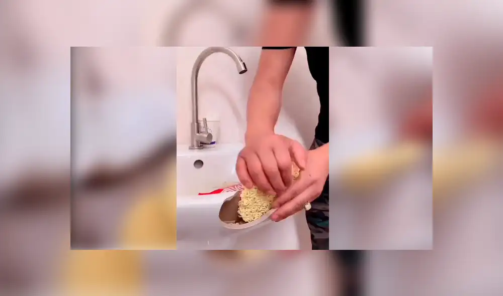 Facebook: Asiática repara lavamanos roto con fideos de sopa instantánea y sorprende a miles [VIDEO]