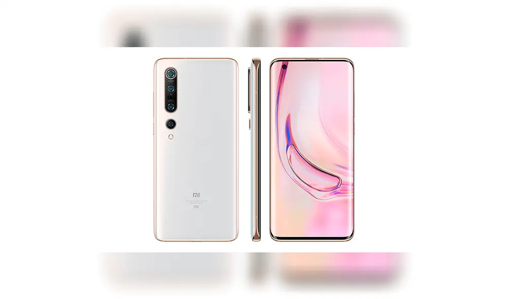 Diseño del nuevo Mi 10 Pro 5G en color perla.