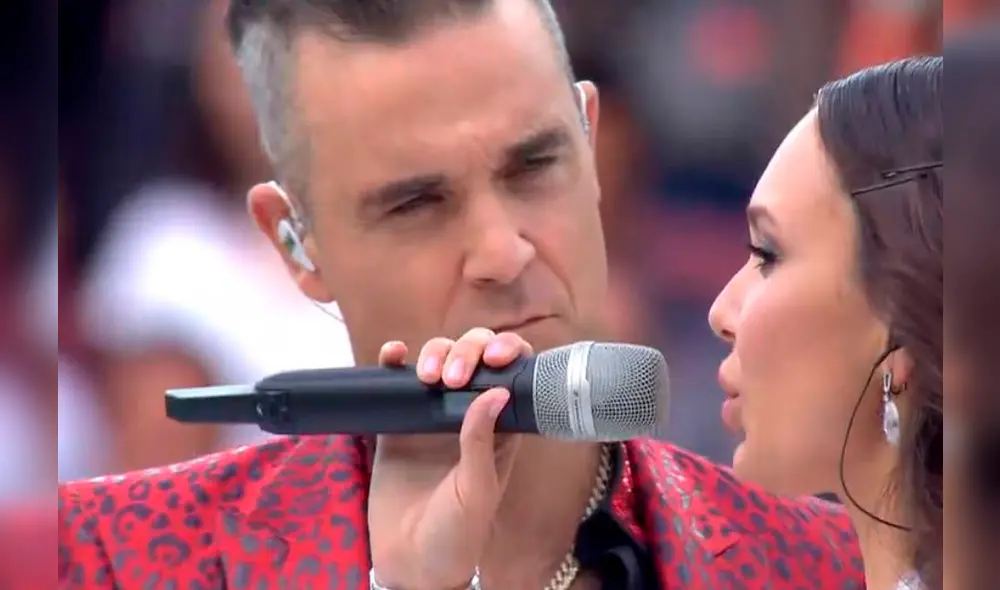 Critican a Robbie Williams por gesto obsceno en inauguración de Rusia 2018 [FOTO]