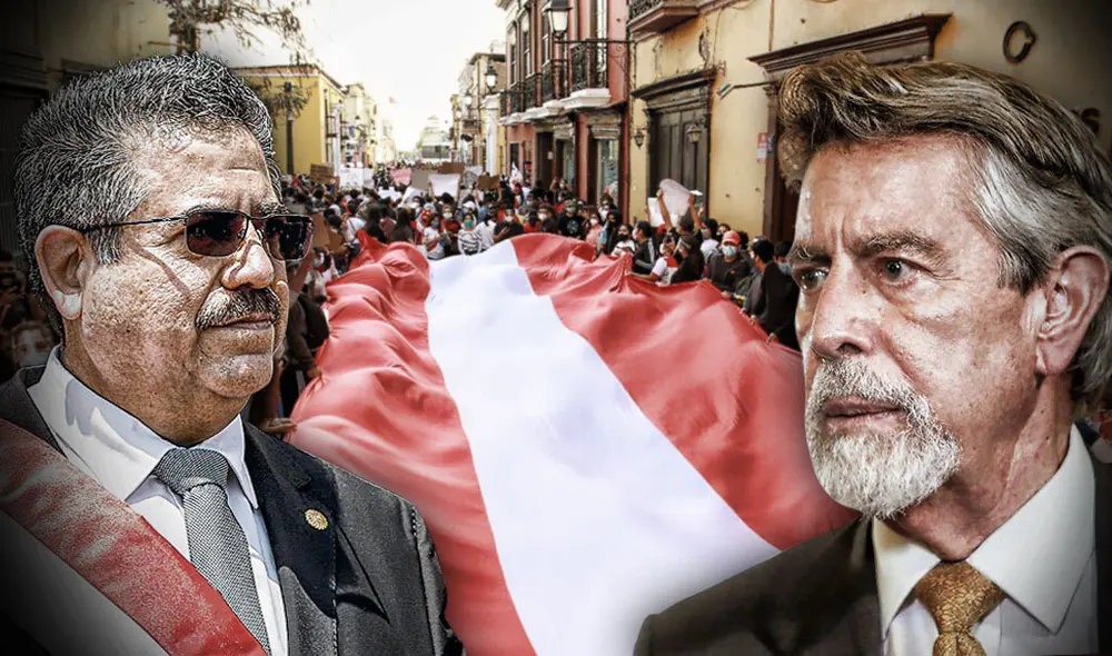 Manuel Merino dejó el gobierno de facto a los seis días de jurar al cargo. Francisco Sagasti lo reemplazó. Foto: composición/La República