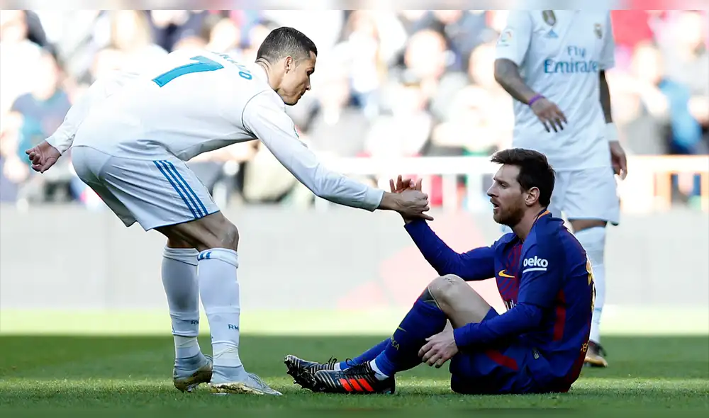 Los destacables gestos entre Lionel Messi y Cristiano Ronaldo en el derbi