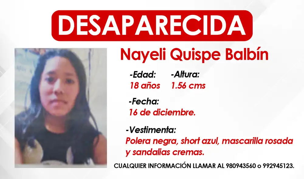 Familiares piden apoyo para encontrar a la joven. Foto: La República