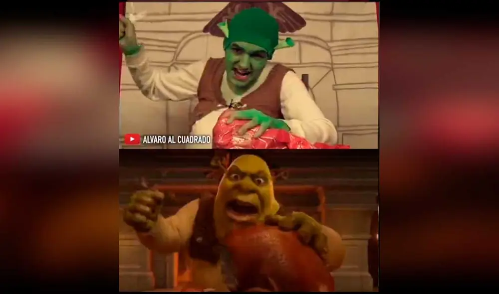 Desliza las imágenes para ver la curiosa parodia que hicieron de una escena de Shrek 2. Foto: captura de TikTok/AlvaroAlCuadrado
