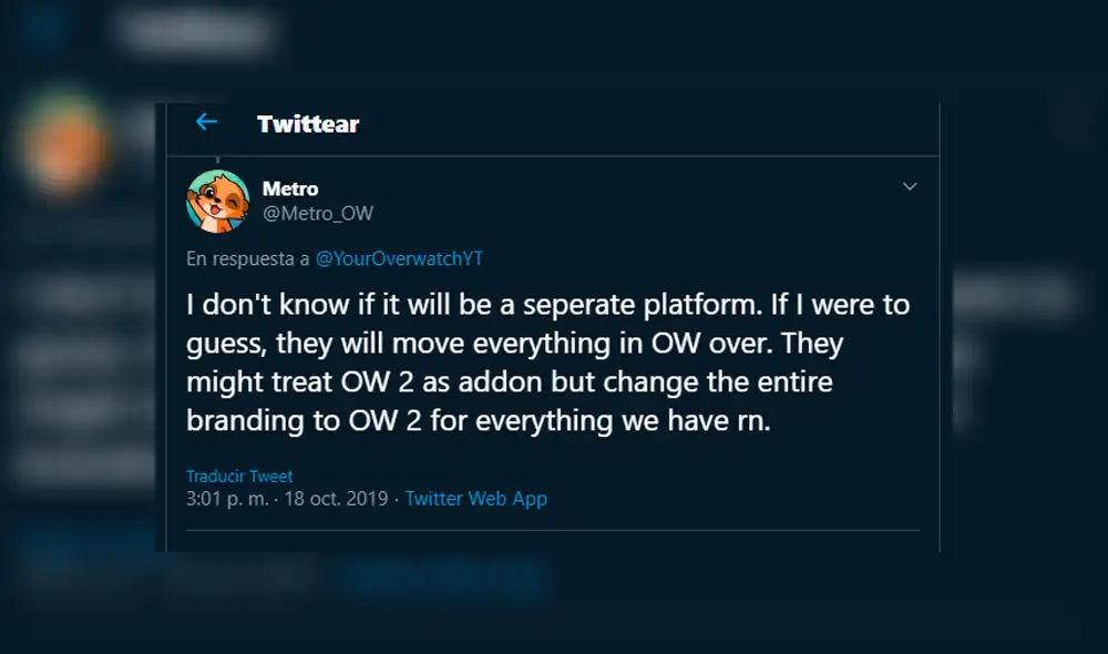 Overwatch 2 sería el nuevo 'branding' de todo el contenido de Overwatch y sería presentado en la Blizzcon 2019.
