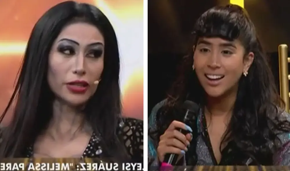 Leysi Suárez y Melissa Paredes tuvieron una tensa discusión en "El gran show". Foto: captura América TV