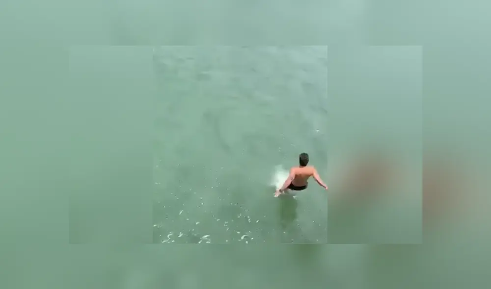 A través de YouTube se hizo viral el momento en que un joven se lanza a un río para salvar a un perro.