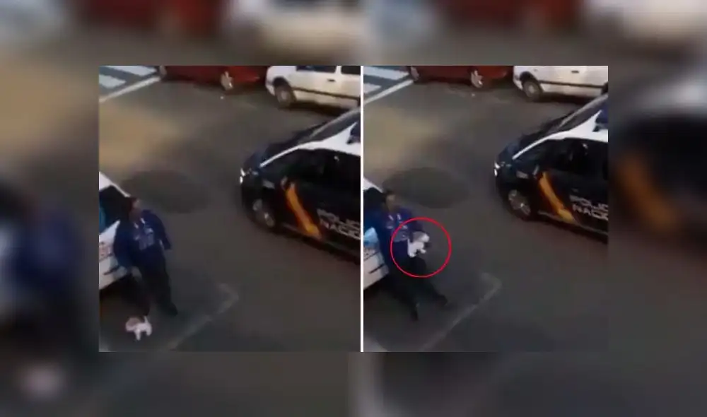 Un hombre se burló de la cuarentena y se paseó por uno de los barrios de la ciudad con un perro de peluche. (Foto: Captura)