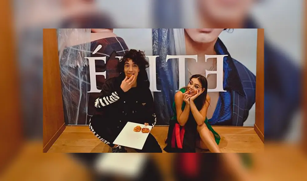 Jorge López y Danna Paola durante la promoción de la tercera temporada de Élite. Foto: Instagram