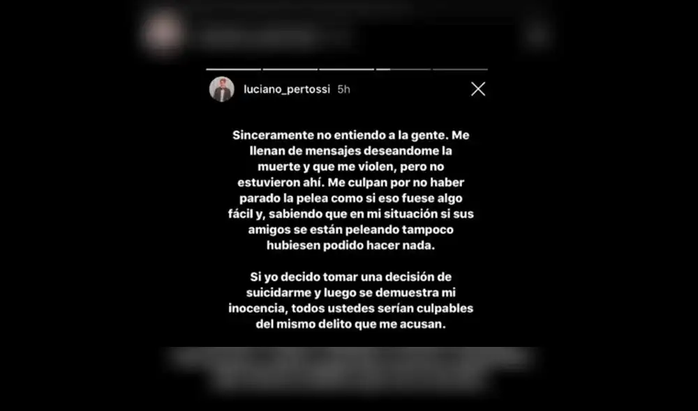 Jugador de rugby involucrado en el asesinato de Fernando Báez Sosa amenazó con suicidarse en Instagram Jugador de rugby involucrado en el asesinato de Fernando Báez Sosa amenazó con suicidarse en Instagram