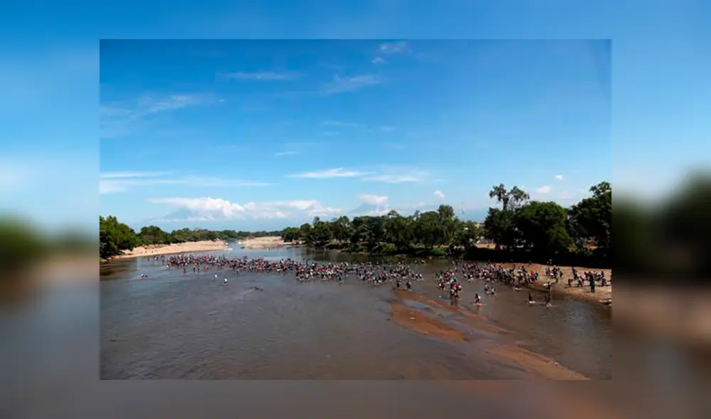 Miles de migrantes centroamericanos cruzaron el río Suchiate que divide México y Guatemala. (Foto: El Universal) Miles de migrantes centroamericanos cruzaron el río Suchiate que divide México y Guatemala. (Foto: El Universal)