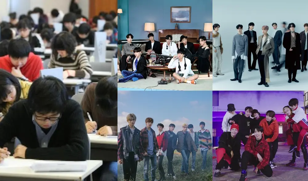 Artistas K-pop compartieron mensajes para jóvenes que rendirán los CSAT. Foto: composición LR / CNN/ Big Hit / JYP