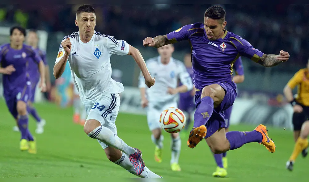 Loco Vargas: hinchas de la Fiorentina recuerdan gol del peruano en la Champions League Loco Vargas: hinchas de la Fiorentina recuerdan gol del peruano en la Champions League