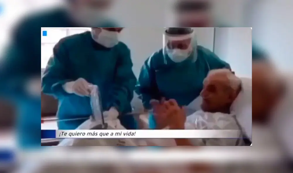 Desliza las imágenes para ver la emotiva escena que protagonizó un anciano en cuarentena al recibir una videollamada de su esposa. @ibonpereztv