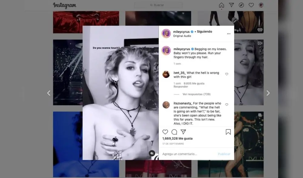 El clip de su cuenta de Instagram que encrespó a sus seguidores más conservadores. El clip de su cuenta de Instagram que encrespó a sus seguidores más conservadores.