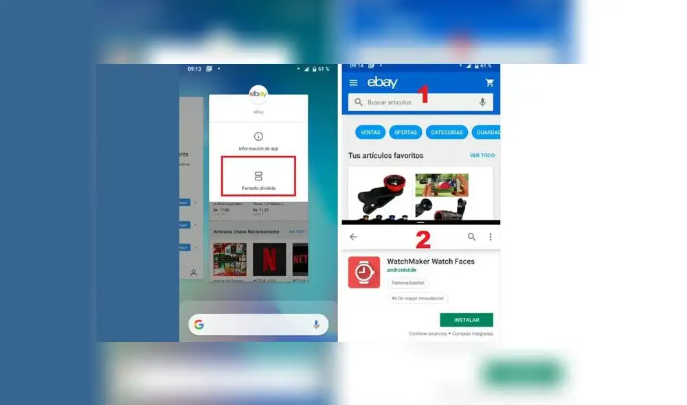 Para poder activar esta función, debes abrir las dos aplicaciones que quieres tener en pantalla dividida. Para poder activar esta función, debes abrir las dos aplicaciones que quieres tener en pantalla dividida.