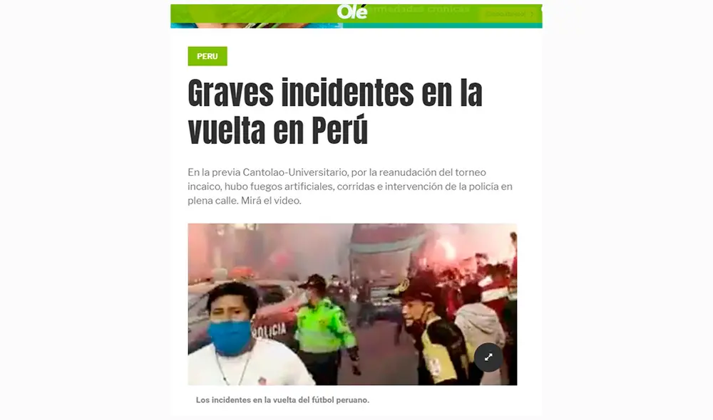 Liga 1 Movistar: medios internacionales informaron la suspensión del fútbol peruano.