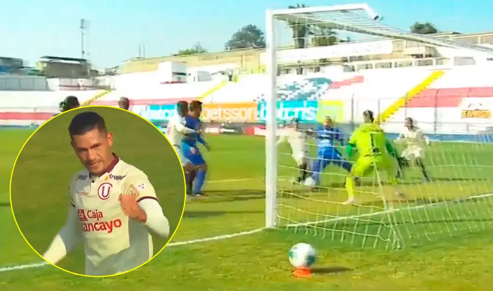 Jonathan Dos Santos marcó el primer gol del partido entre Universitario y Binacional. Foto: Captura de Gol Perú
