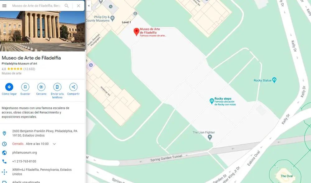 Desliza las imágenes para ver el lugar exacto en el que se filmó esta icónica escena de Rocky con Sylvester Stallone. Foto: captura de Google Maps Desliza las imágenes para ver el lugar exacto en el que se filmó esta icónica escena de Rocky con Sylvester Stallone. Foto: captura de Google Maps