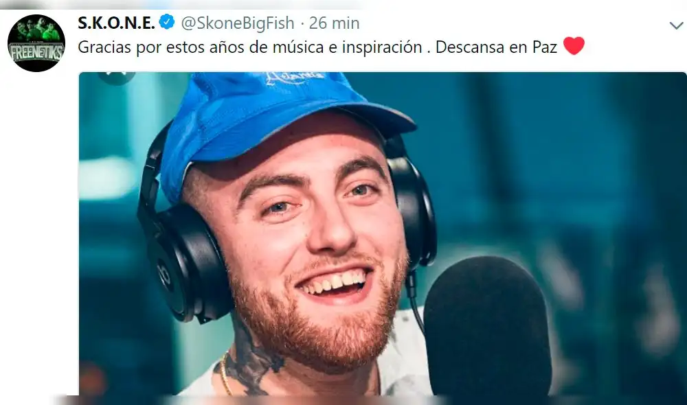 Celebridades reaccionan en redes sociales tras la muerte de Mac Miller 