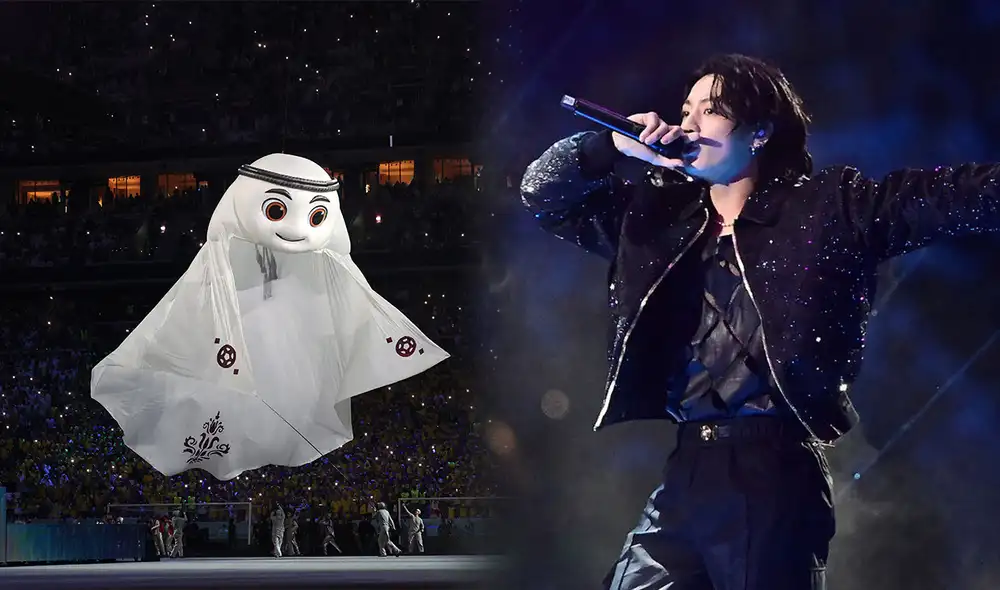 Jungkook de BTS fue la estrella de la ceremonia de apertura de Qatar 2022. Foto: AFP/OSEN