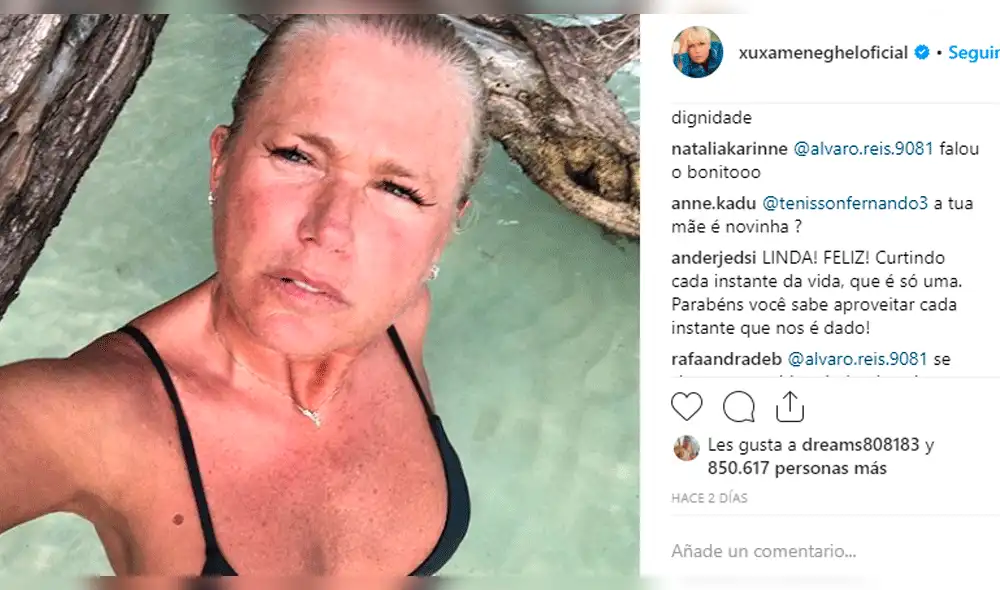 Xuxa luce irreconocible tras posar al "natural' en Instagram