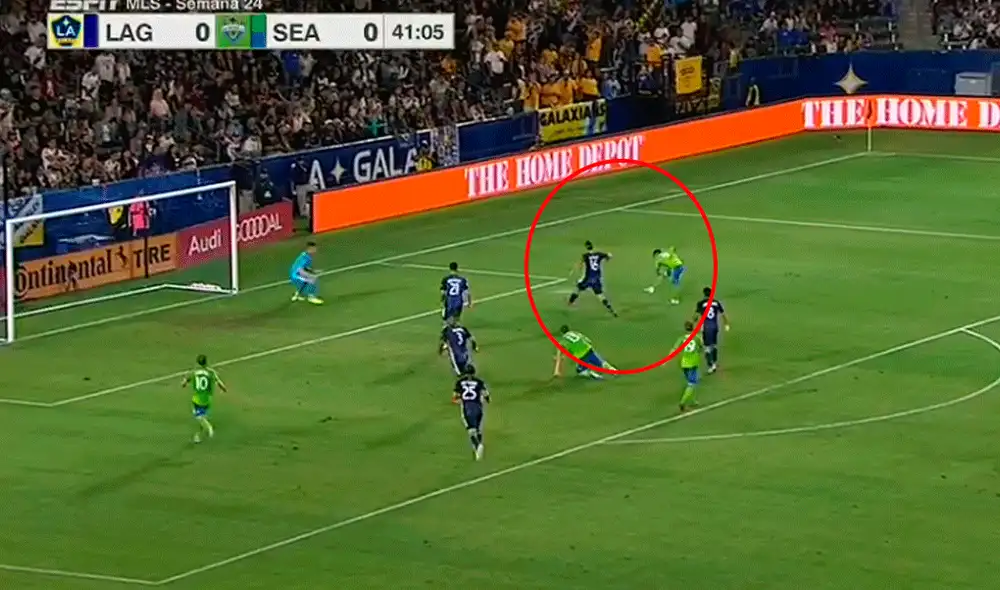 Raúl Ruidíaz abrió el marcador para el Seattle Sounders en el duelo ante Los Angeles Galaxy por la MLS. | Foto: ESPN Raúl Ruidíaz abrió el marcador para el Seattle Sounders en el duelo ante Los Angeles Galaxy por la MLS. | Foto: ESPN