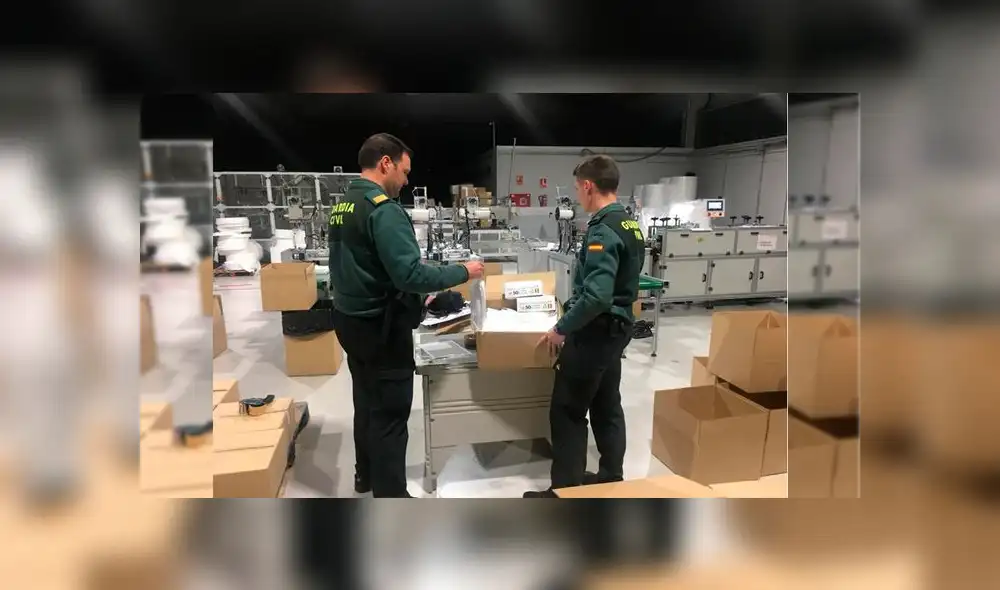 La fábrica aseguró no haber especulado con las mascarillas y manifestó su interés en colaborar con las autoridades. (Foto: Guardia Civil) La fábrica aseguró no haber especulado con las mascarillas y manifestó su interés en colaborar con las autoridades. (Foto: Guardia Civil)