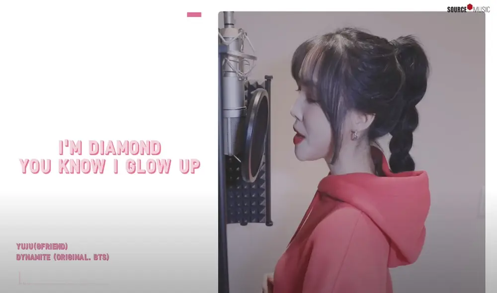 Desliza para ver más capturas de Yuju de GFRIEND interpretando "Dynamite" de BTS. Fotos: Source Music