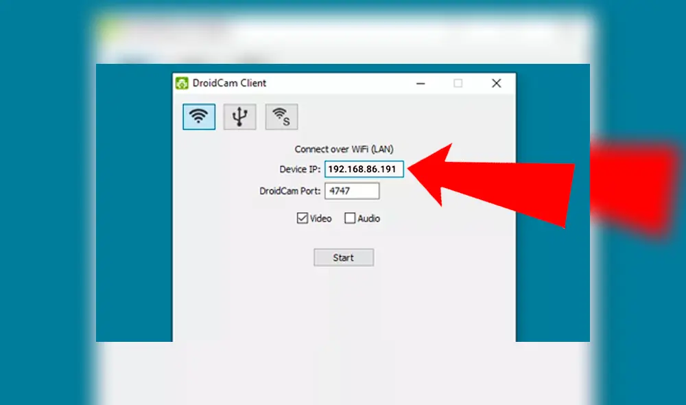 Escribe ese número en la aplicación para PC.