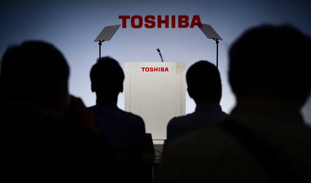 Conferencia de prensa de Toshiba en Tokio el 8 de noviembre de 2018. | Foto: Martin Bureau / AFP