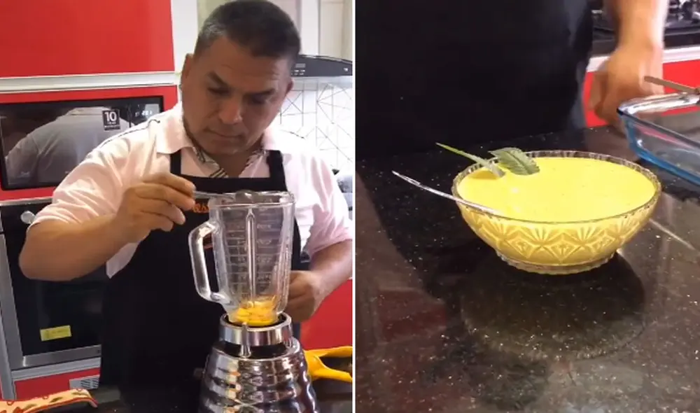 El hombre mostró, paso a paso, cómo hacer esta famosa crema que se acompaña con pollo a la brasa. Foto: TikTok