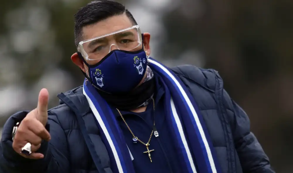 Maradona es el actual entrenador de Gimnasia. (Créditos: AFP) Maradona es el actual entrenador de Gimnasia. (Créditos: AFP)