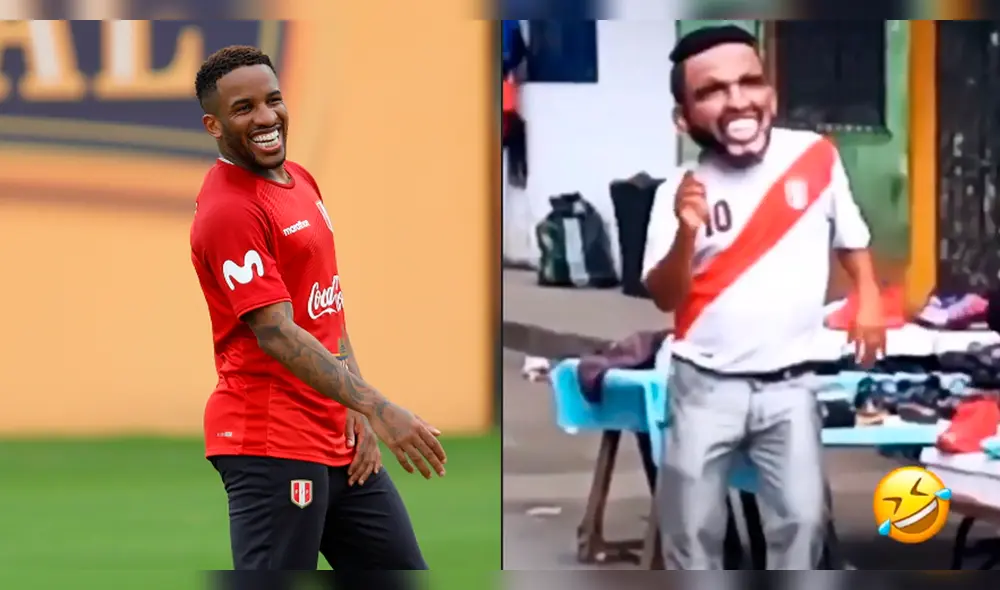 Jefferson Farfán celebra el ingenio de un vendedor ambulante que lo imita en las calles.