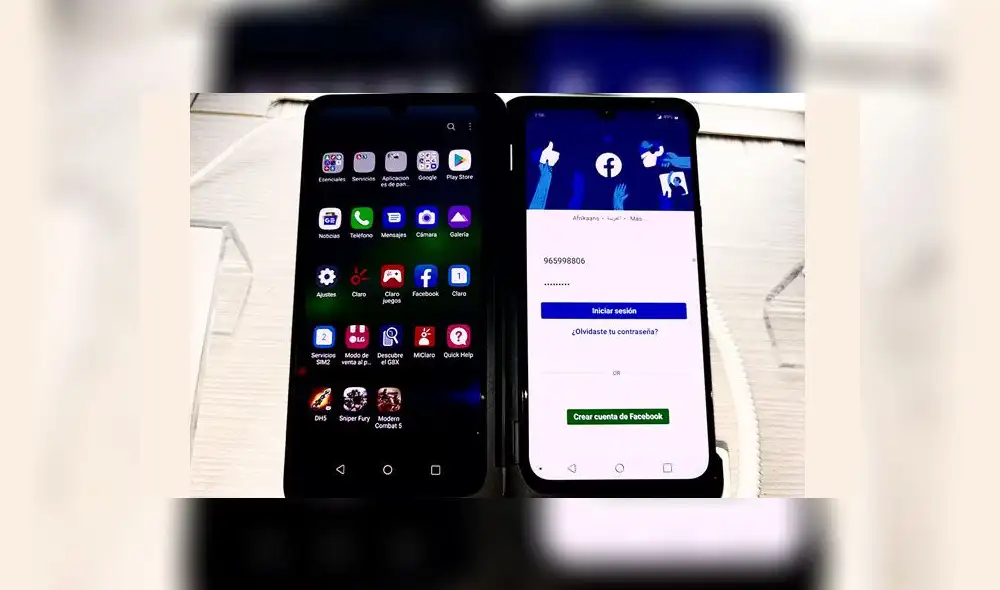 Parte frontal del LG G8XThinQ Dual Screem.