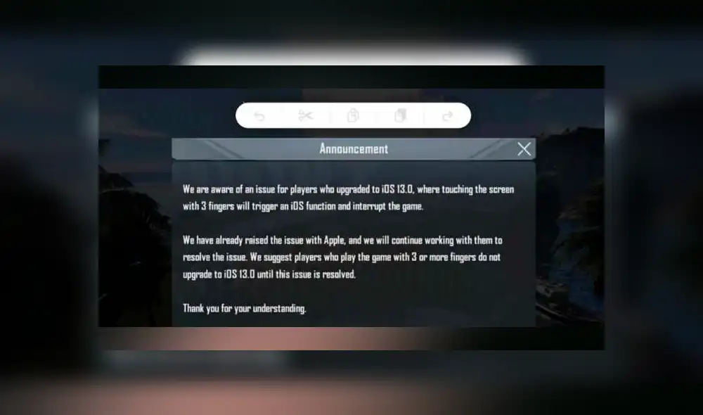 Si juegas con tres dedos, se recomienda no actualizar a iOS 13 para evitar problemas con PUBG Mobile.
