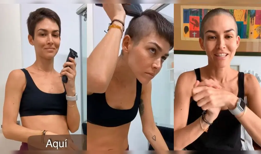 Modelo se rapa el cabello debido a quimioterapias tras padecer cáncer de mama. Modelo se rapa el cabello debido a quimioterapias tras padecer cáncer de mama.