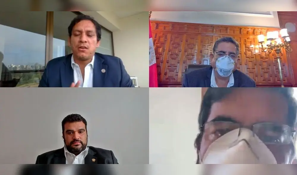 Videollamadas. Titulares del Congreso junto al oficial mayor se reunieron y acordaron convocar a Portavoces el miércoles. Foto: Congreso. Videollamadas. Titulares del Congreso junto al oficial mayor se reunieron y acordaron convocar a Portavoces el miércoles. Foto: Congreso.