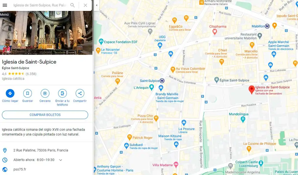 Desliza las imágenes para ver cómo luce la iglesia donde Tom Hanks filmó el Código Da Vinci en Francia. Foto: captura de Google Maps.