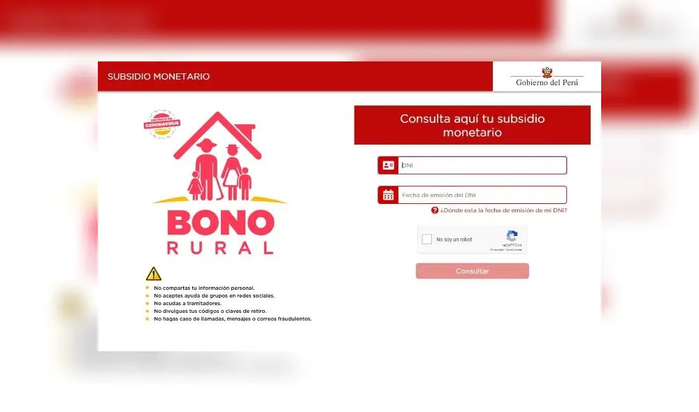 Bono rural: Así se realiza el paso a paso para saber si accedes al subsidio Bono rural: Así se realiza el paso a paso para saber si accedes al subsidio