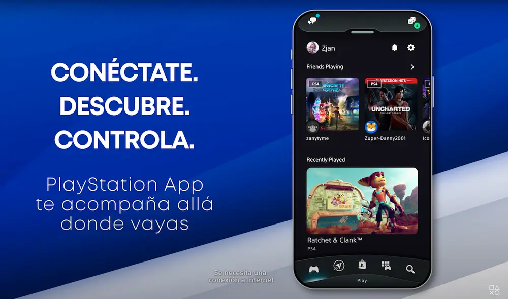 La PlayStation App ahora permitirá iniciar juegos en tu PS5 de forma remota y chat de voz grupal de hasta 15 personas. Foto: Sony
