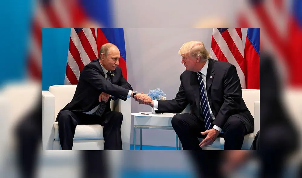Vladimir Putin y Donald Trump en la reunión G20 de 2019 en Osaka, Japón. Foto: Efe.
