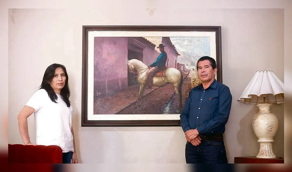 Familia Chirinos. Conservan un recuerdo de don Máximo en un cuadro.