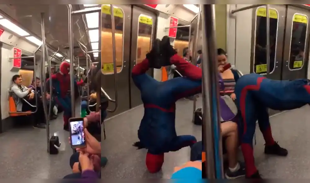 Facebook Viral: Pasajeros de tren quedan encantados con baile de 'Spiderman' [VIDEO]