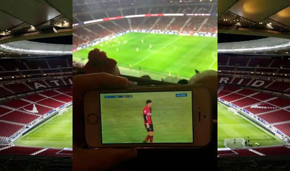 Peruano vio partido de Melgar en lugar del Atlético de Madrid. Foto: Twitter Peruano vio partido de Melgar en lugar del Atlético de Madrid. Foto: Twitter