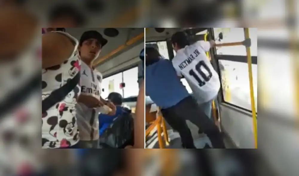El altercado se inició cuando el cobrador dejó subir a más gente de la recomendada. Foto: Captura.