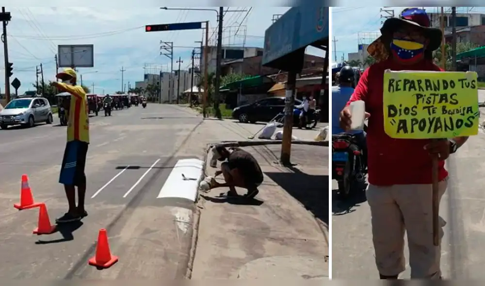 Venezolanos refaccionan pistas de Iquitos.