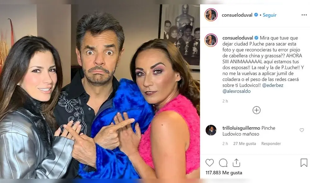 Eugenio Derbez posa con sus “dos esposas” y foto se vuelve viral en Instagram